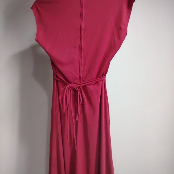 JODY T OF CALIFORNIA VINTAGE 70S RED DRESS DOUBLE TIE COWL, BACK ZIPPER SIZE  9 - Picture 4 of 11